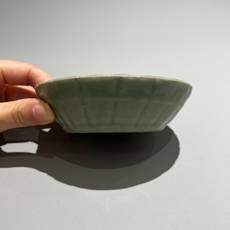 明代 青釉蔗段洗 - 图4
