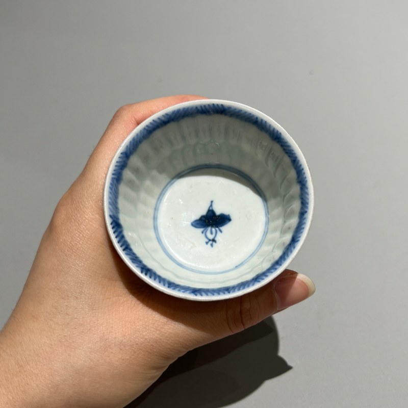 清代 青花花卉纹杯 - 图5