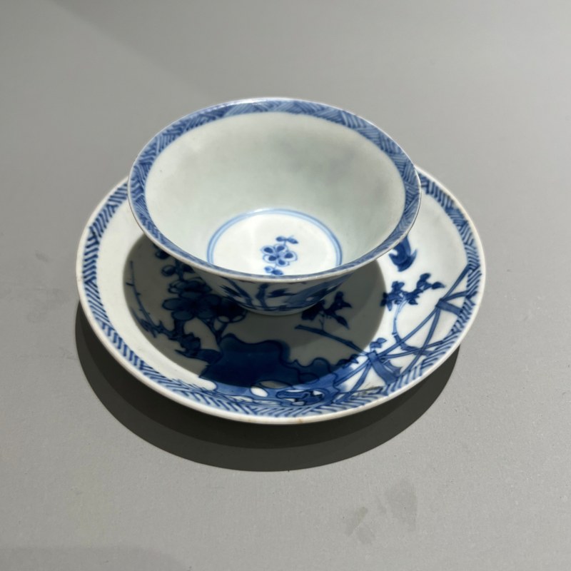 清代 青花杯托一套 - 图5