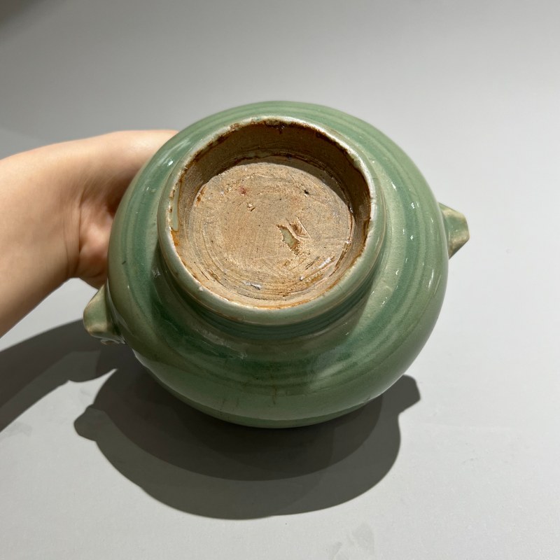 明代 龙泉窑翠青釉辅首香炉 - 图10