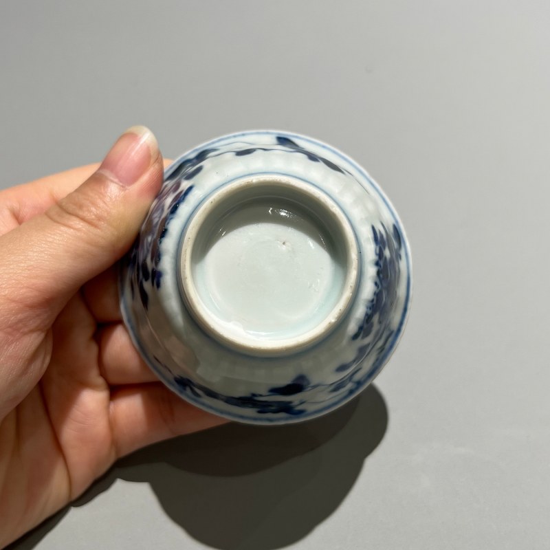 清代 青花花卉纹杯 - 图7