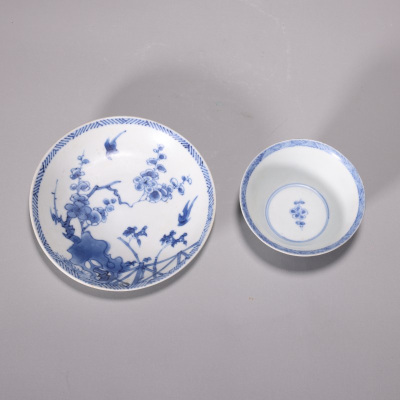 清代 青花杯托一套 - 图3