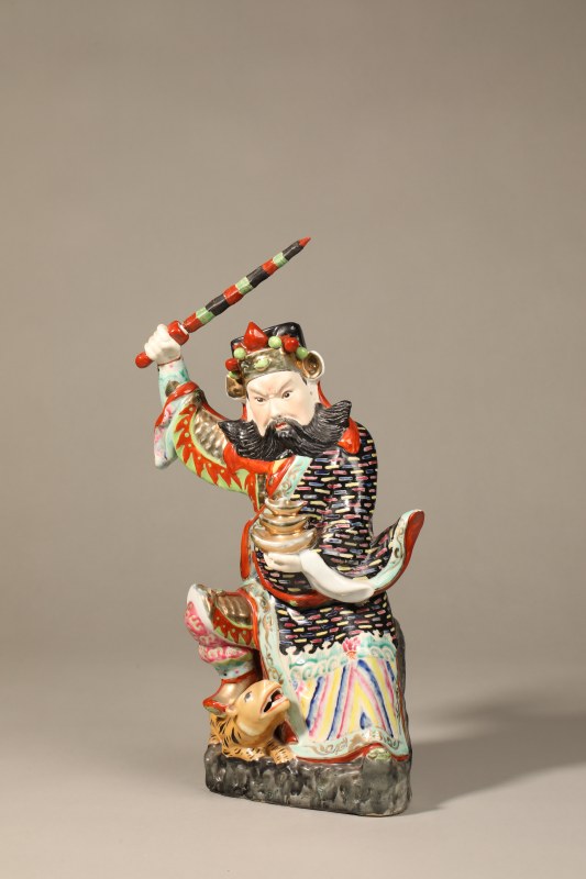 清 粉彩瓷塑财神像 - 图6