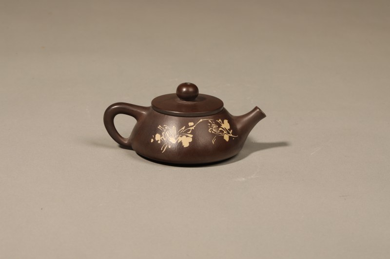 陈绍康 紫陶“茶熟”石瓢壶 - 图2