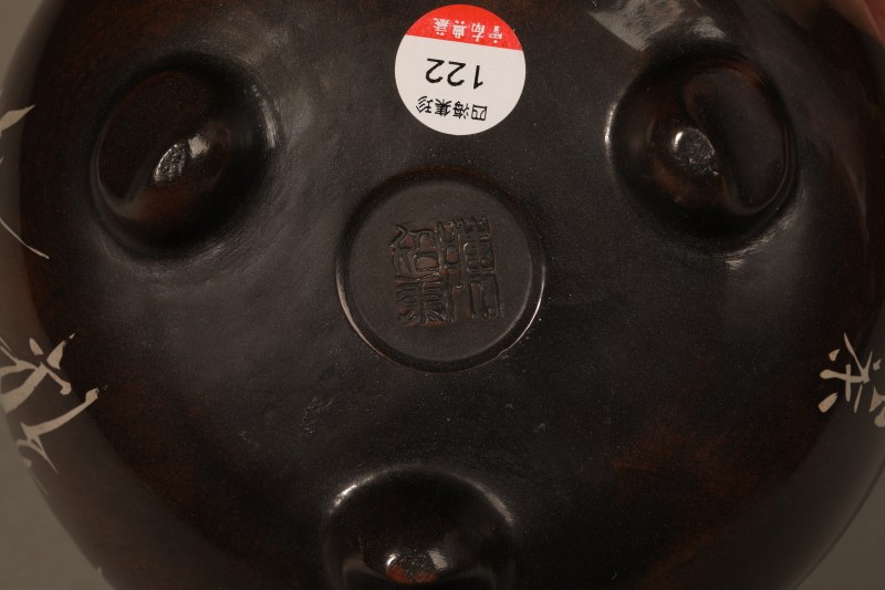 陈绍康 紫陶残贴竹纹壶 - 图3