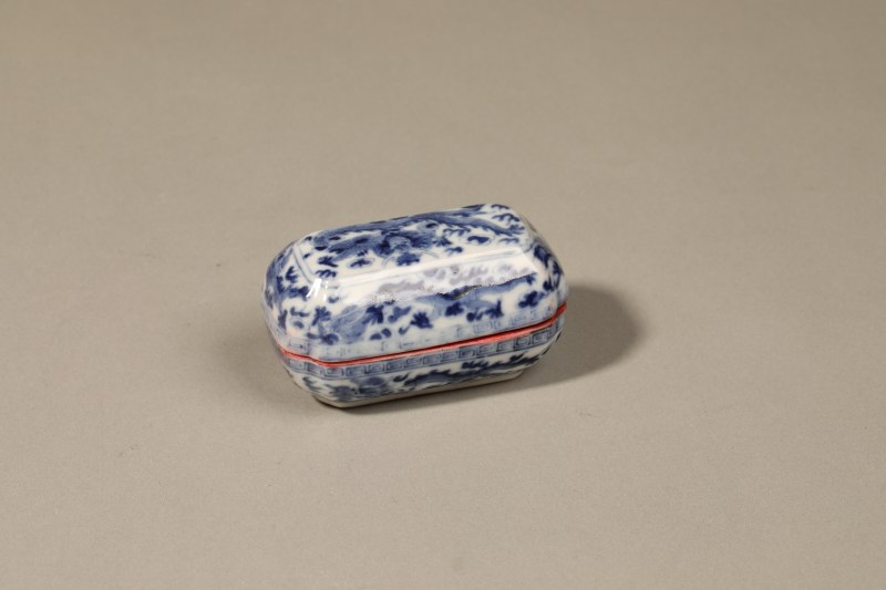 清 青花龙纹印泥盒 - 图4