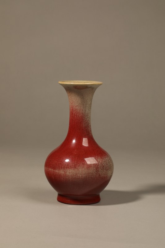 清 郎窑红釉敞口瓶 - 图4