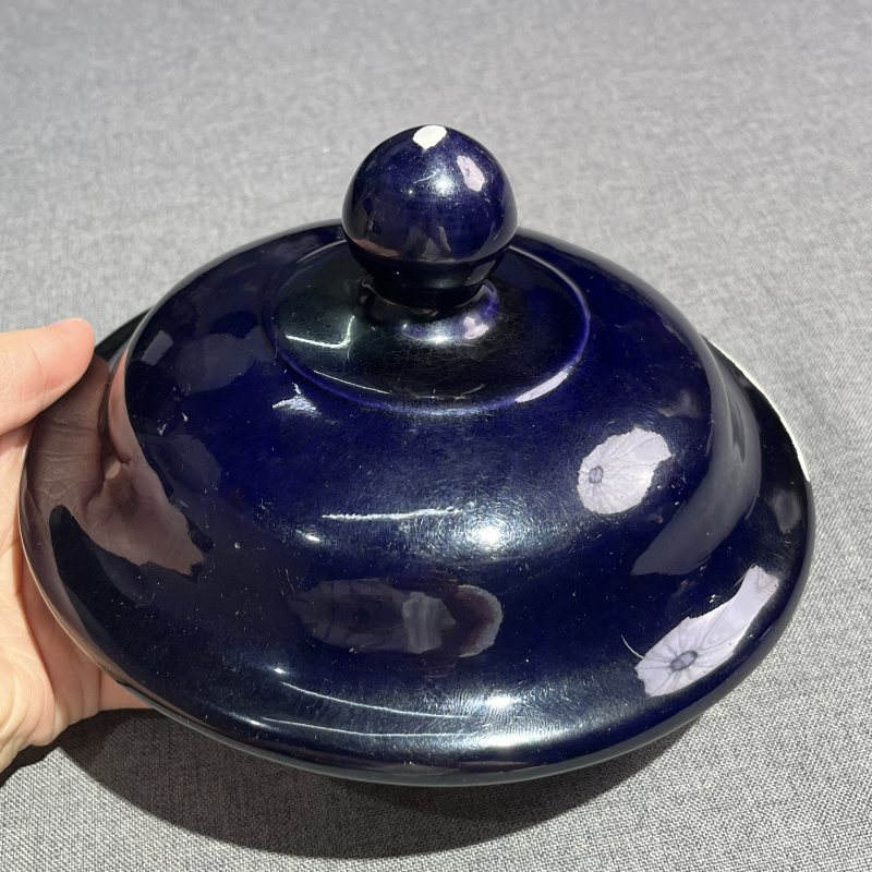 清康熙茄皮紫釉兽耳尊 - 图5