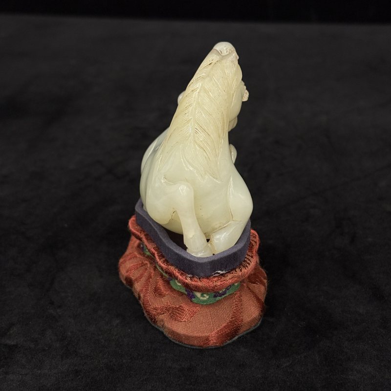 清 白玉马上封侯摆件 - 图5