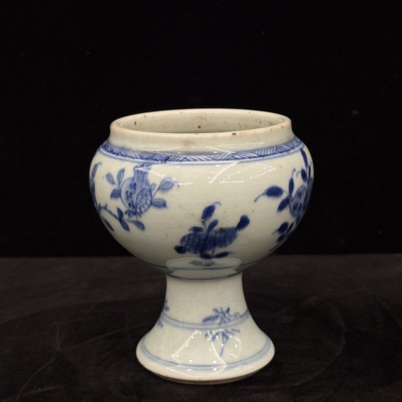 清 青花三多纹净水杯 - 图5