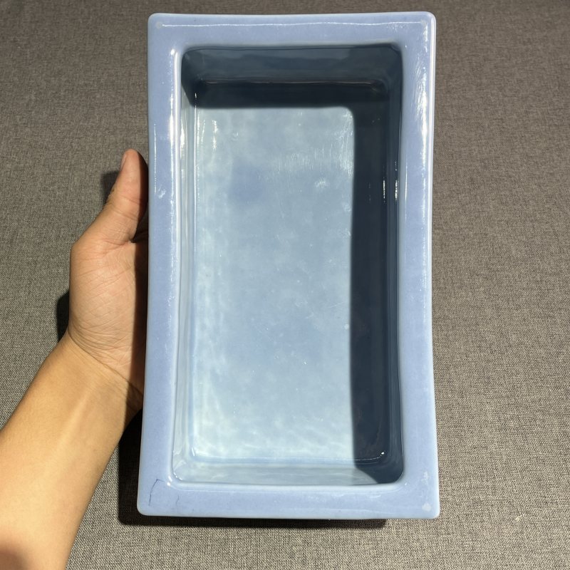 清晚期天晴釉四方水仙盆 - 图6