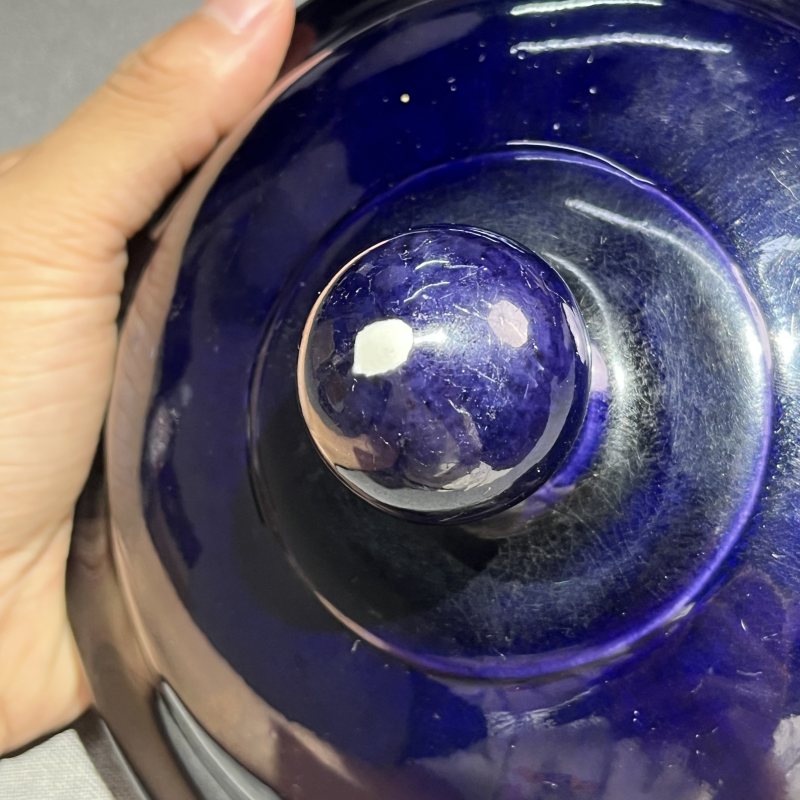 清康熙茄皮紫釉兽耳尊 - 图10