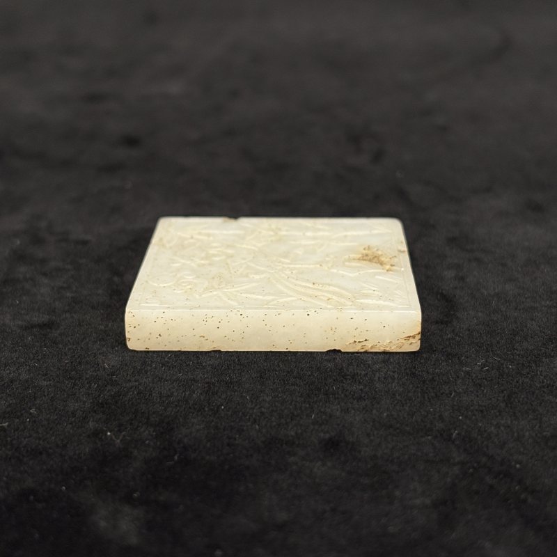 清 白玉龙 白玉雕凤纹方牌 白玉熊一组 - 图5