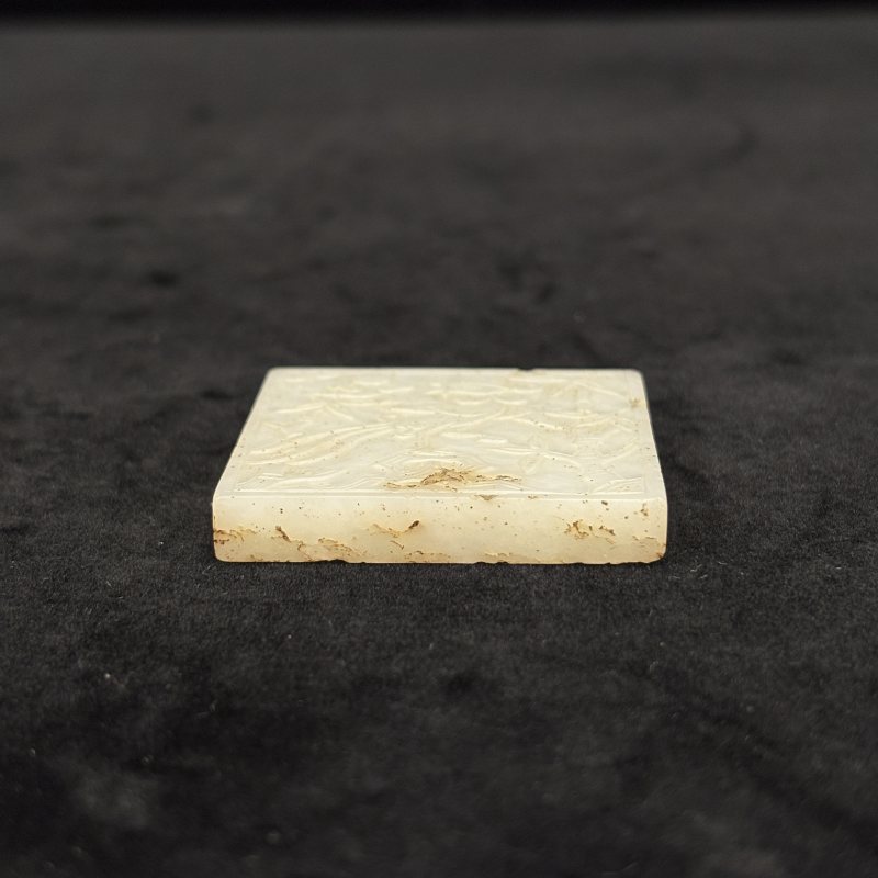 清 白玉龙 白玉雕凤纹方牌 白玉熊一组 - 图6