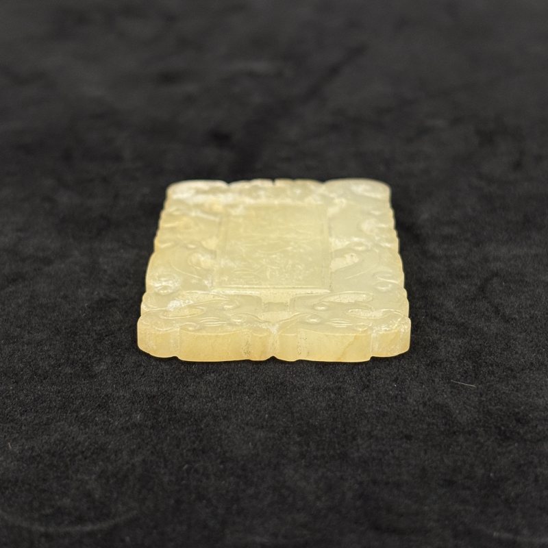清 白玉镂雕双龙纹佩 - 图5