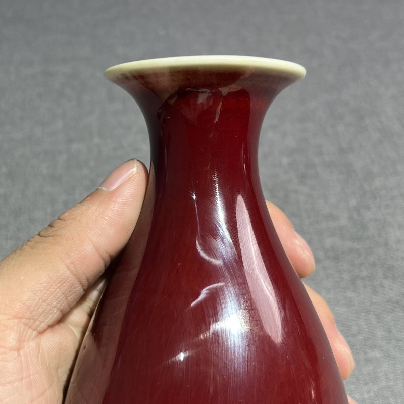 清郎红釉琵琶瓶 - 图6