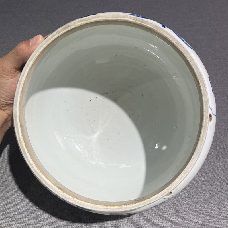 清康熙青花博古纹粥罐 - 图8