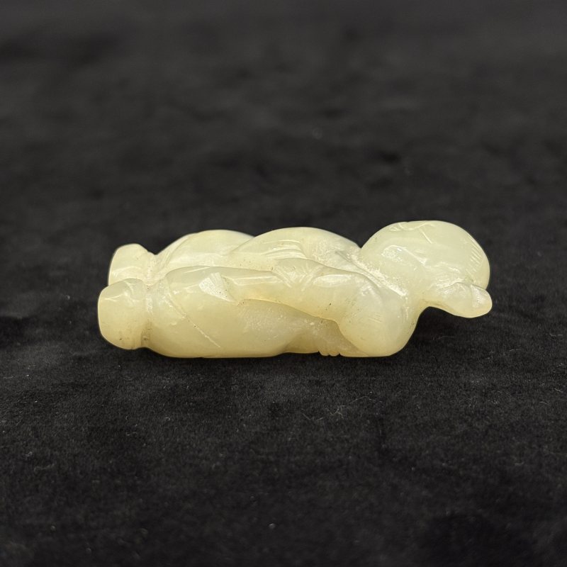 清 白玉雕人物挂件两件 - 图4