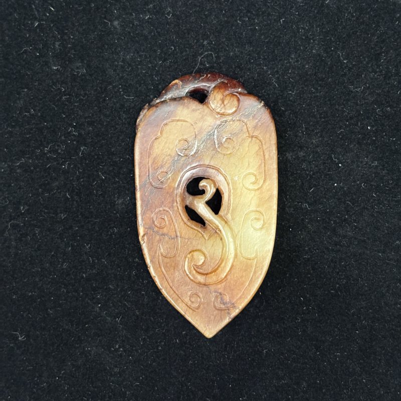 明 玉雕鸡心牌 - 图3