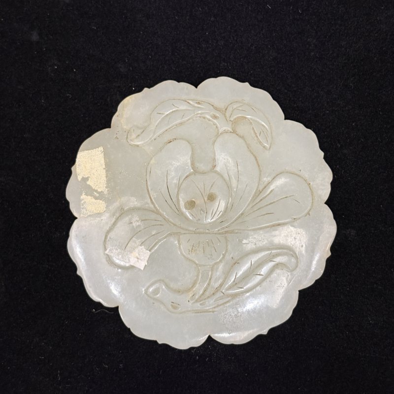 清 白玉花鸟佩 - 图3