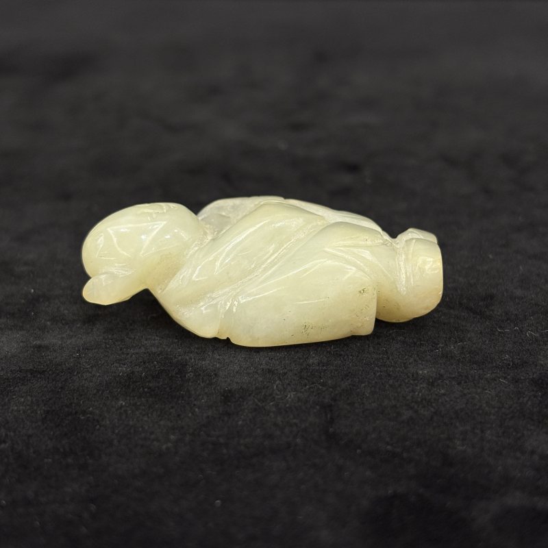 清 白玉雕人物挂件两件 - 图6