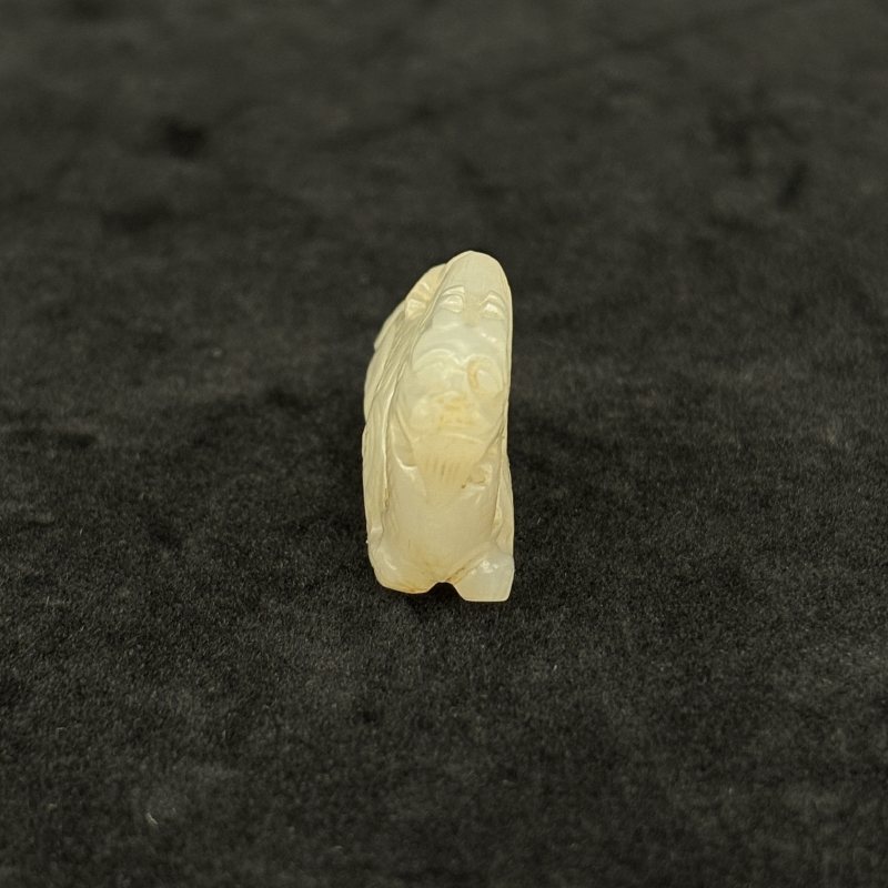 清 白玉龙 白玉雕凤纹方牌 白玉熊一组 - 图10