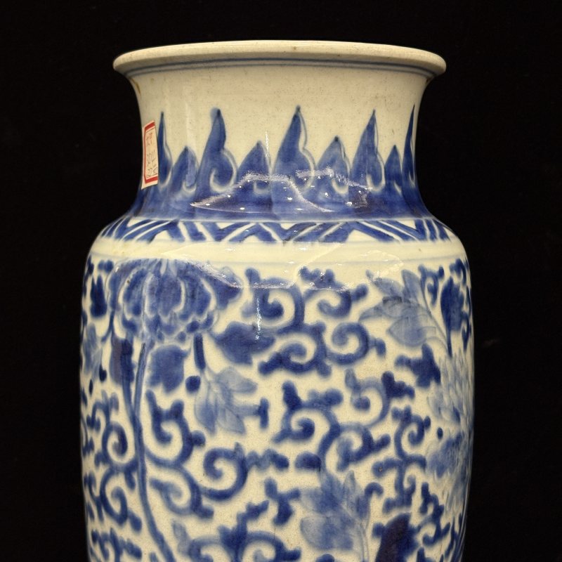 清 青花缠枝牡丹纹筒瓶 - 图7