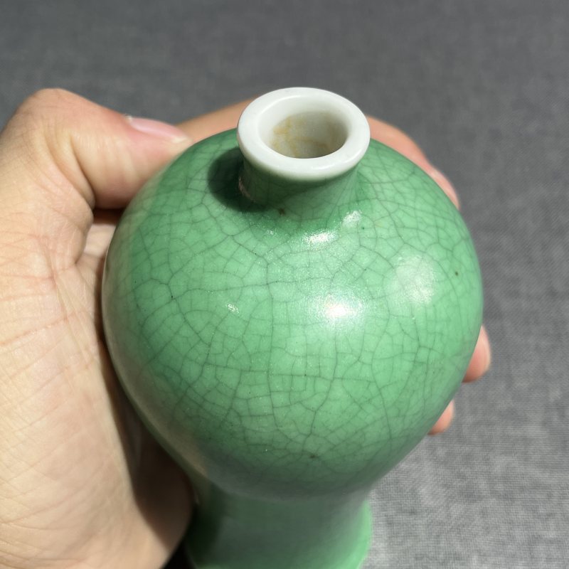 清中期郎绿釉梅瓶 - 图7