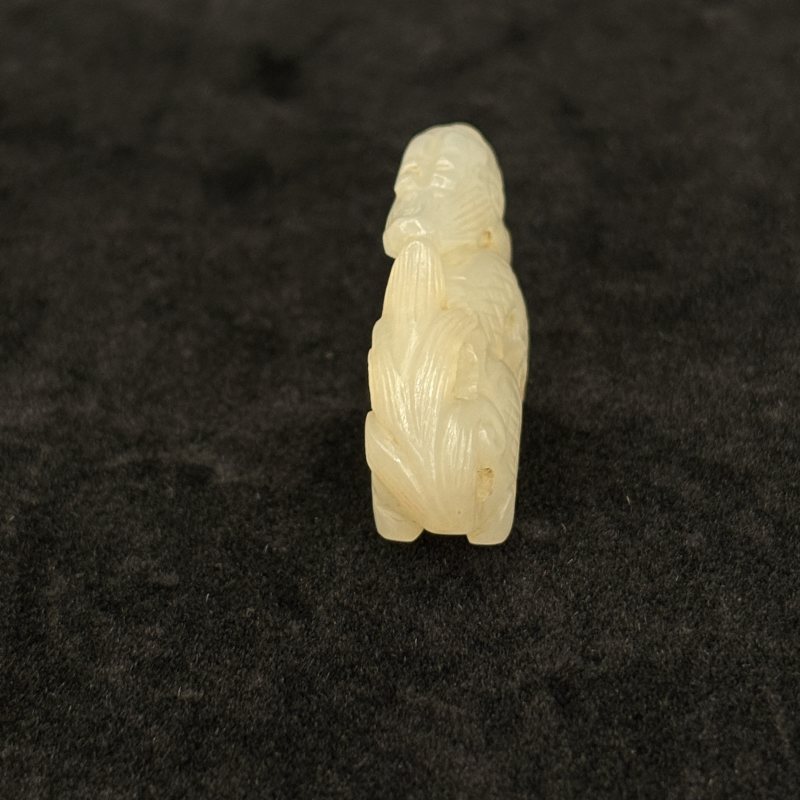 清 白玉龙 白玉雕凤纹方牌 白玉熊一组 - 图12