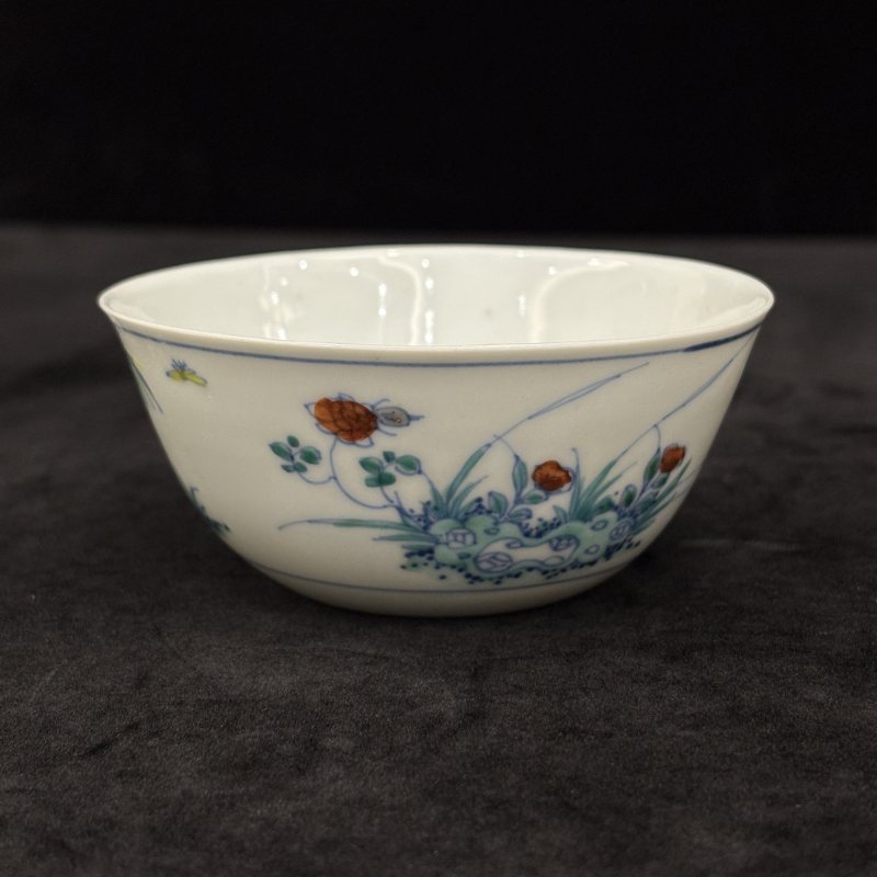 清 斗彩雄鸡图茶圆一对 - 图12