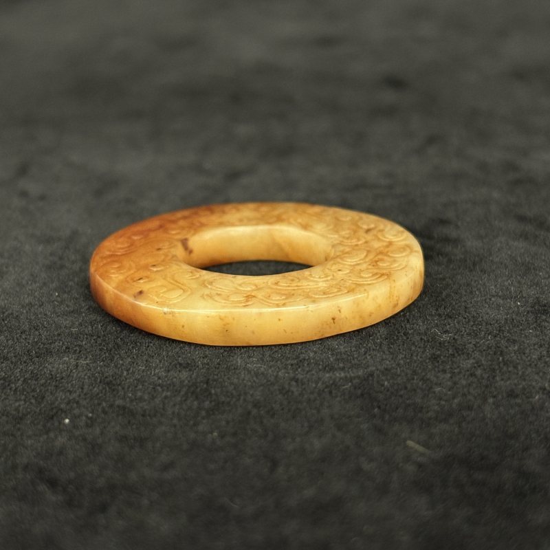 清 白玉龙纹璧 青玉龙纹璧两件 - 图9