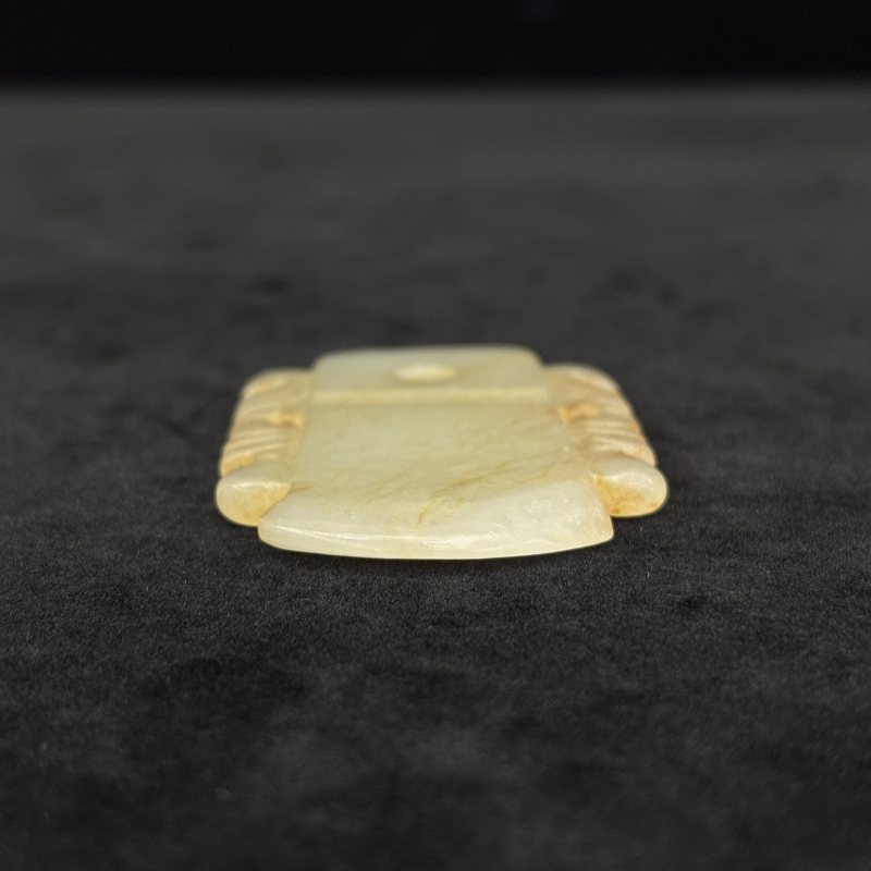 清 白玉斧形佩 - 图5