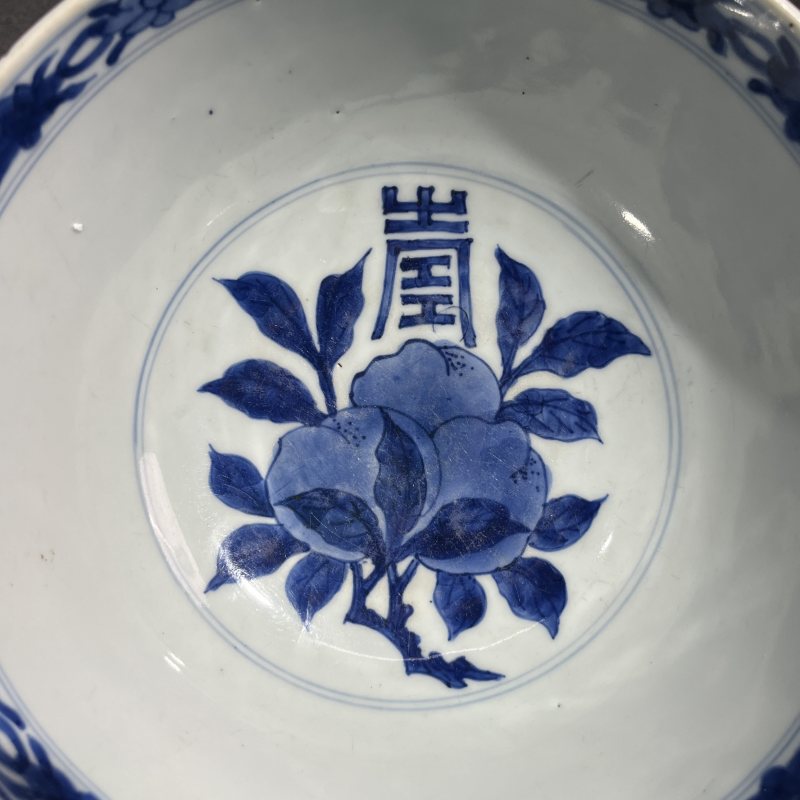 清康熙青花花果纹碗 - 图8