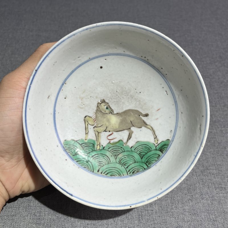 清早期五彩海马纹碗 - 图6