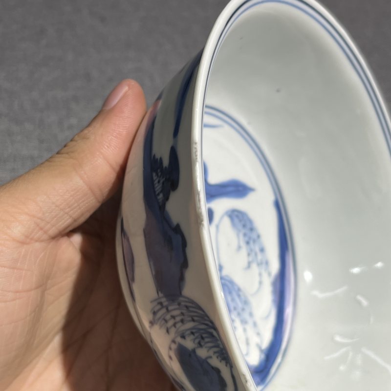 明天启青花人物故事浅碗 - 图12