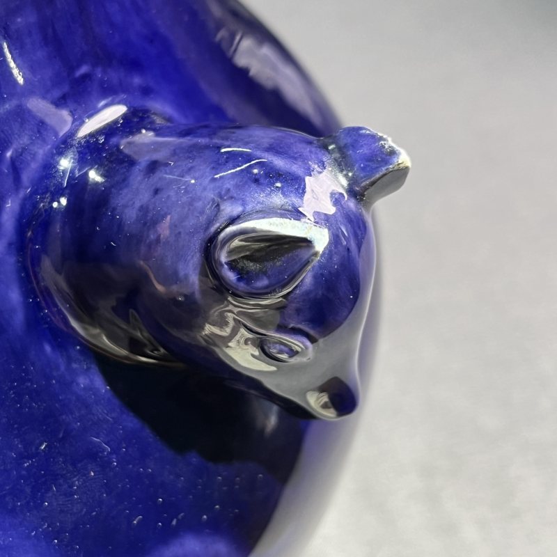 清康熙茄皮紫釉兽耳尊 - 图19