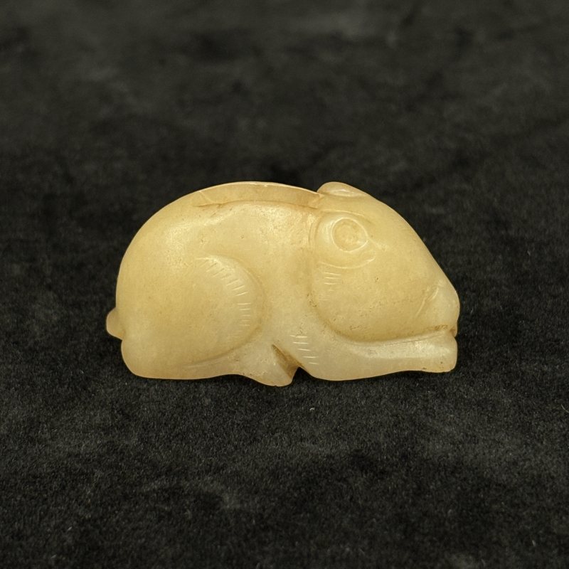 清 白玉龙 白玉雕凤纹方牌 白玉熊一组 - 图15