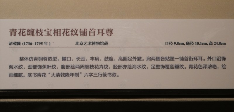 清乾隆 青花缠枝宝相花纹铺首耳尊 - 图6