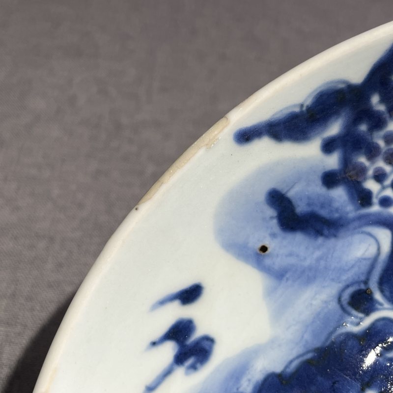清雍正青花过墙龙纹盘 - 图13