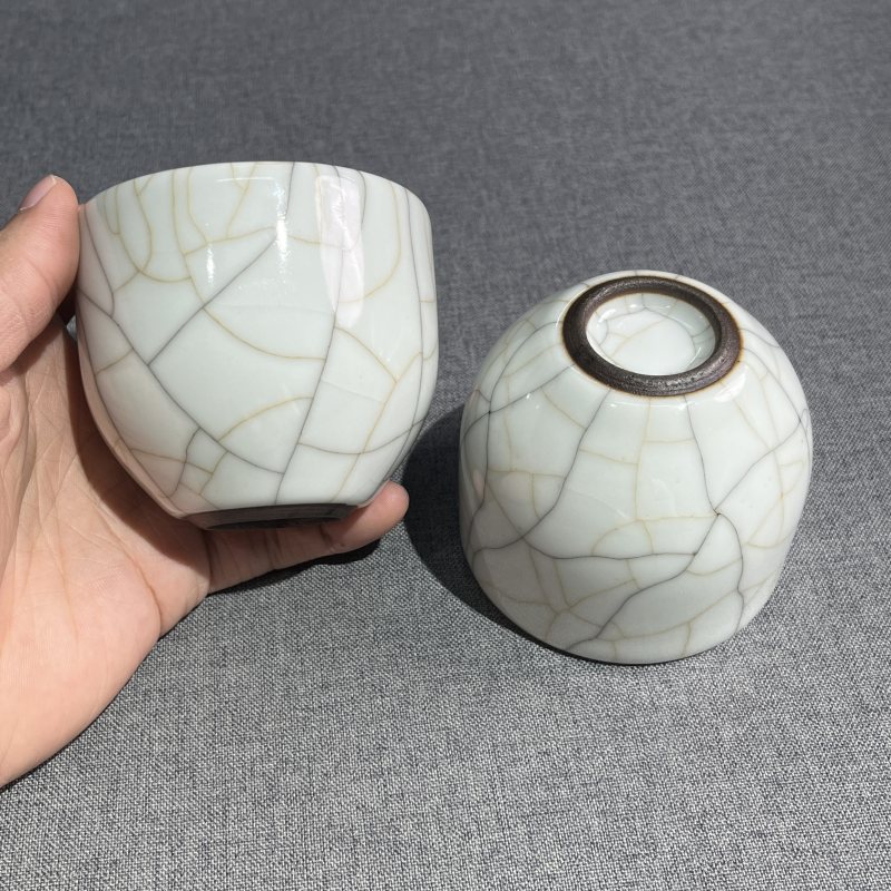 清乾隆哥釉铃铛杯一对 - 图4