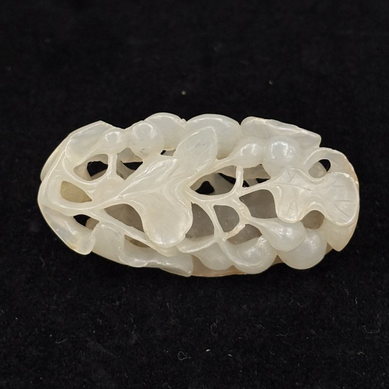 清 白玉留皮葫芦挂件 - 图4
