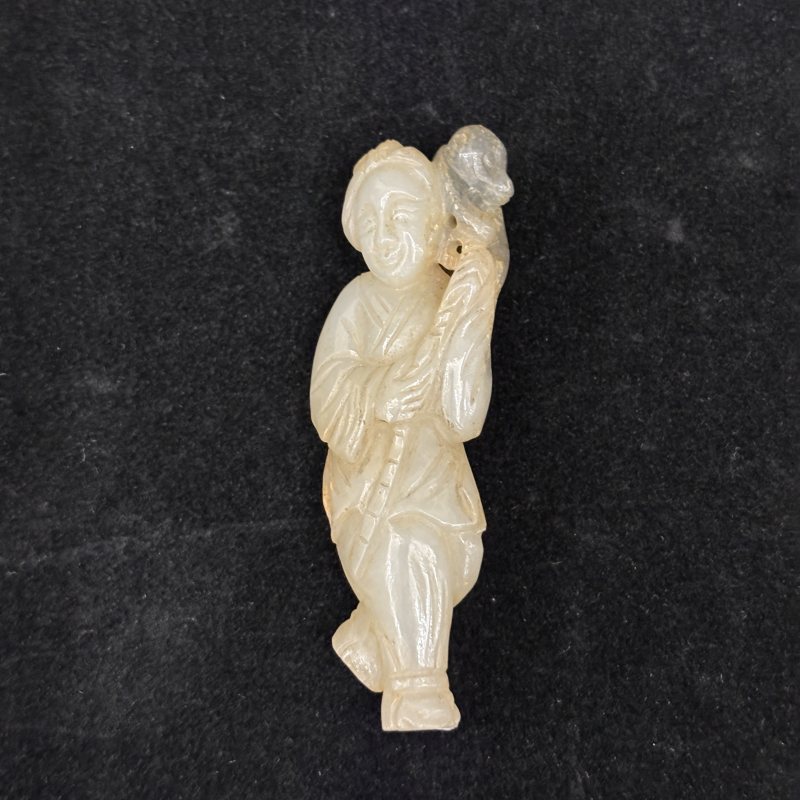 清 白玉羊 白玉仕女 白玉凤一组 - 图3