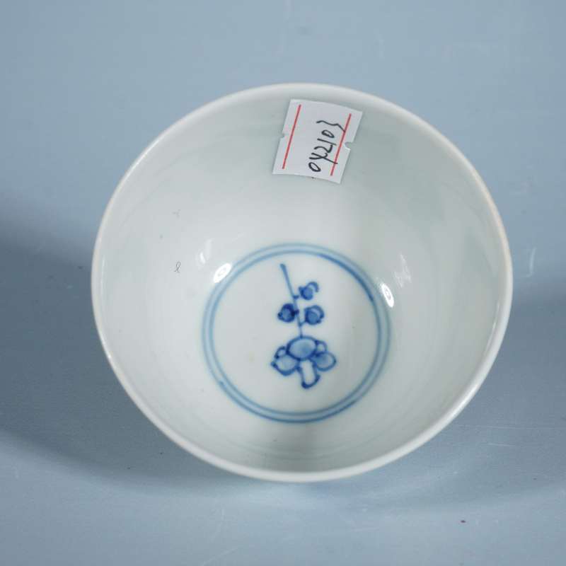清康熙青花花卉纹茶圆 - 图2