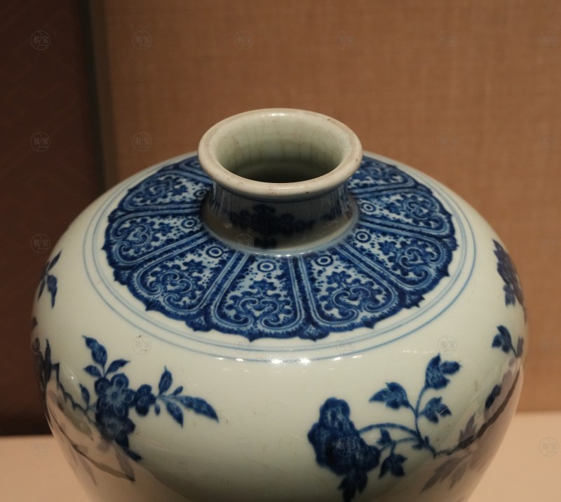 清乾隆 青花折枝花果纹梅瓶 - 图5