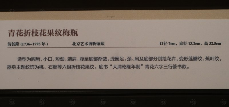清乾隆 青花折枝花果纹梅瓶 - 图6