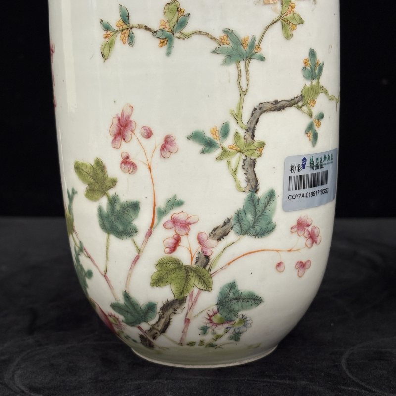 清 粉彩花鸟纹壮罐两件 - 图3
