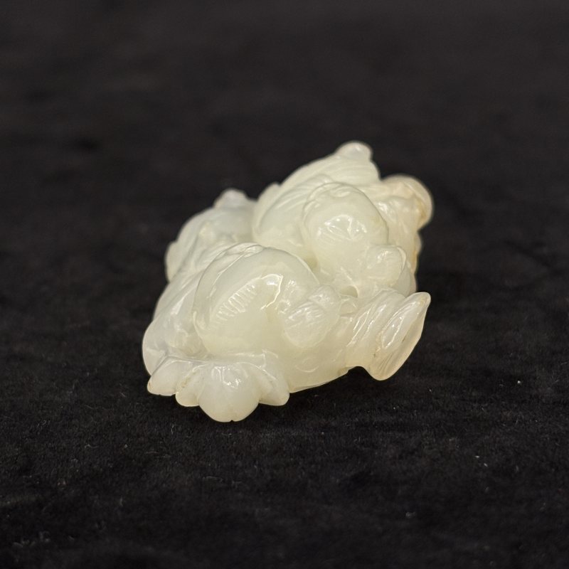 清 白玉双童子挂件 - 图6