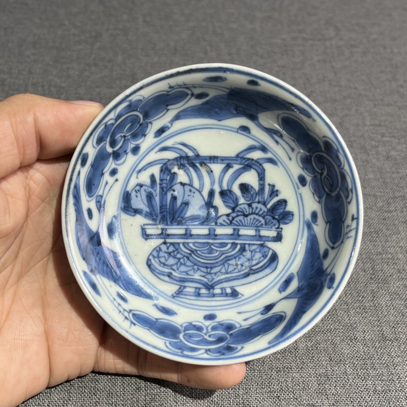 清早期青花花卉洗 - 图4