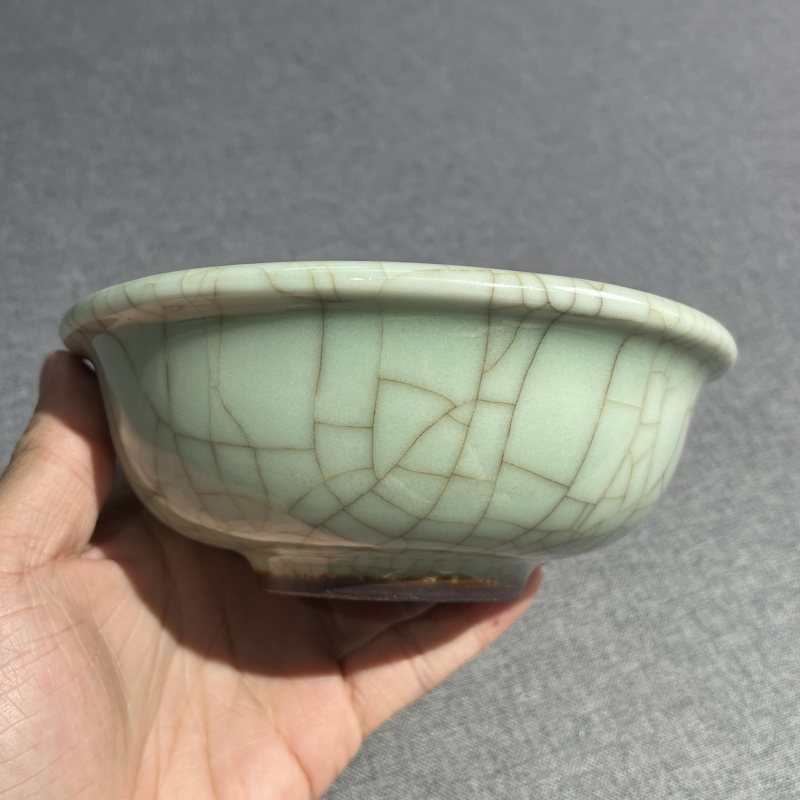 清早期郎绿釉墩式碗 - 图4