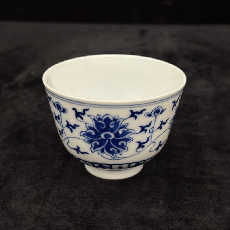 清 青花缠枝莲纹茶杯 - 图4